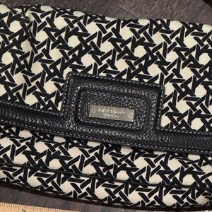 Kate Spade Black and Cream Patterned Clutch